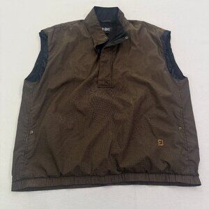 FootJoy Golf Vest DryJoys Mens XXL Brown Black Houndstooth Pullover Jacket